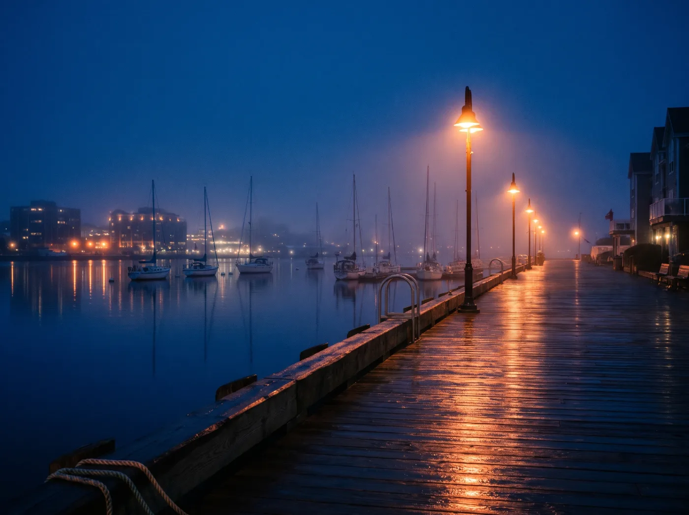 Port de Halifax à l’heure bleue